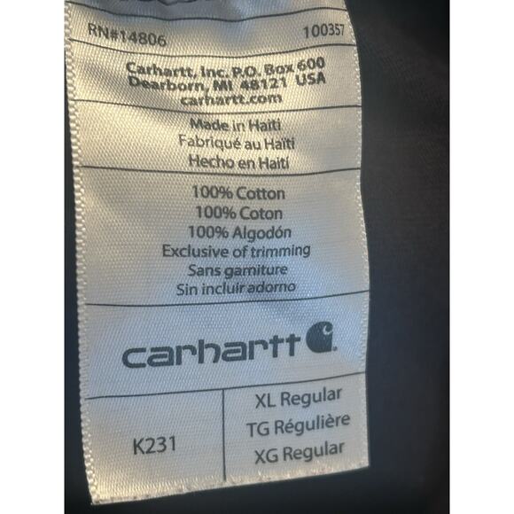 Carhartt Men’s Size XL Long‎ Sleeve Black Shirt Original Fit Extra Large - Picture 8 of 8